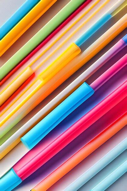 Premium Ai Image Colorful Plastic Drinking Straws Isolated On A White