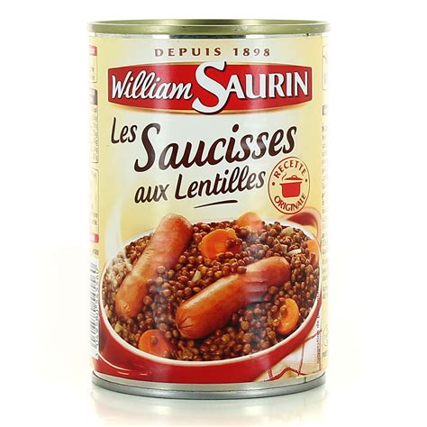 Livraison à domicile William Saurin Saucisses lentilles 420g