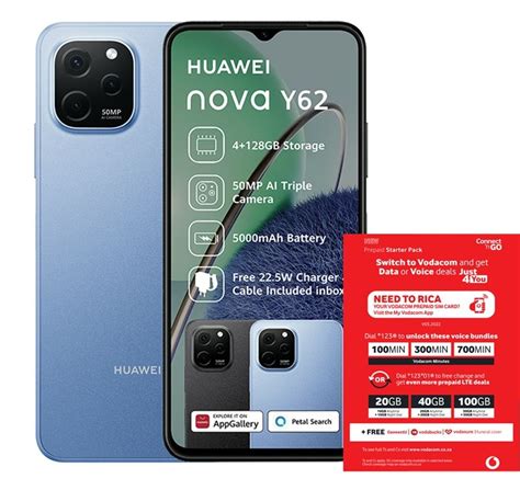 Huawei Nova Y62 128gb Lte Dual Sim Sapphire Blue Vodacom Sim Card Pack Shop Today Get It