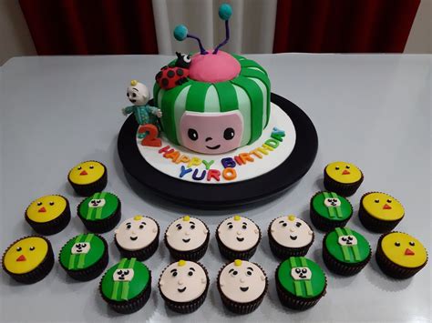 Cocomelon 🍉👶 Watermelon Birthday Dinosaur Cake Toppers Melon Cake