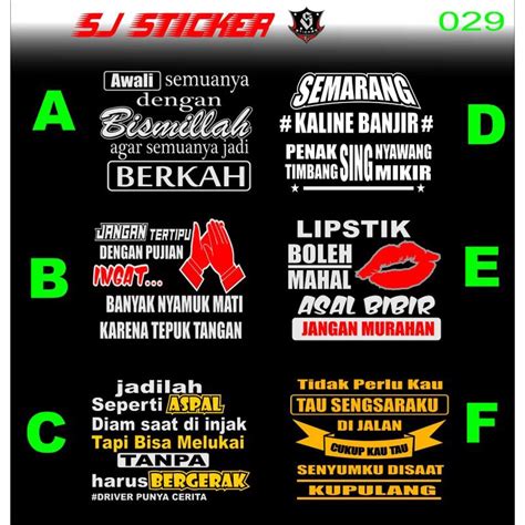 Jual Sticker Kata Kata Cutting Sticker Kaca Mobil Shopee Indonesia