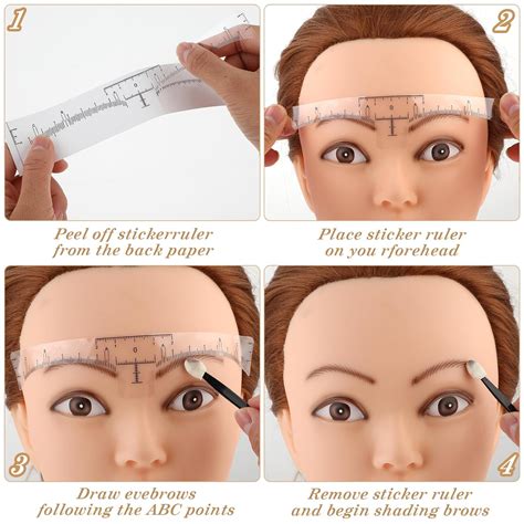 Pcs Eyebrow Ruler Stencils Abeillo Disposable Brow Ruler Sticker