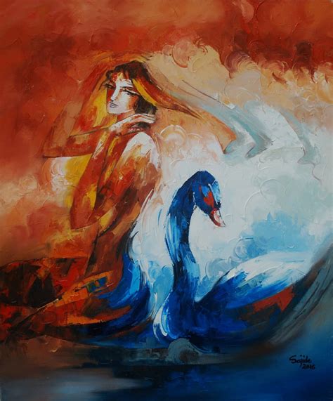 Woman Figurative Painting By Sajida Hussain Pakistani Artist Oil On