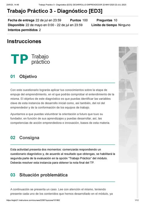 Trabajo Pr Ctico Diagn Stico Desarrollo Emprendedor