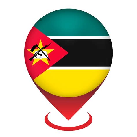 Premium Vector Map Pointer With Contry Mozambique Mozambique Flag