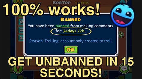 GET PERMANENT COMMENT BANNED TO UNBANNED IN 15 SECONDS ON GEOMETRY DASH