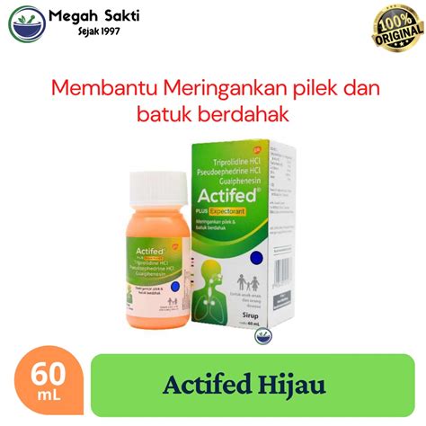 Jual Megah Sakti Actifed Plus Expectorant Actifed Hijau Pereda