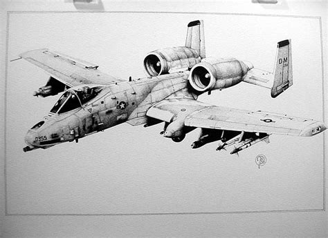 A-10 Warthog Drawing by Bobby Kro