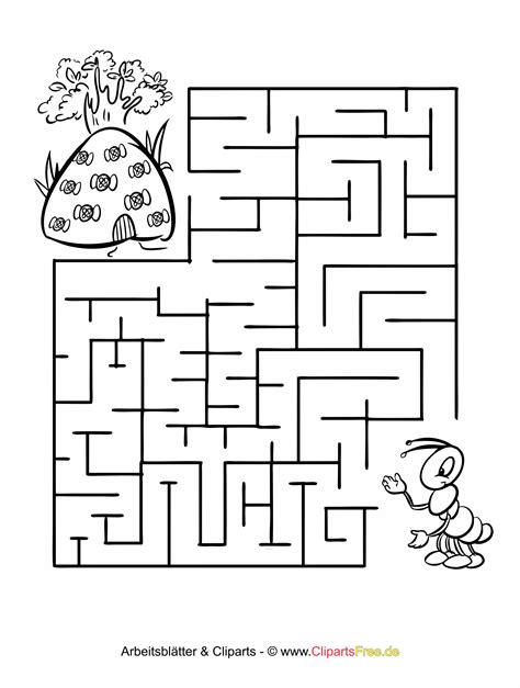 Kostenlos Labyrinth Rätsel Für Kinder in Kinderrätsel Zum Ausdrucken - kinderbilder.download