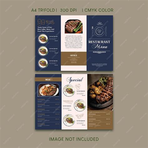 Premium Vector Restaurant Menu Trifold Brochure