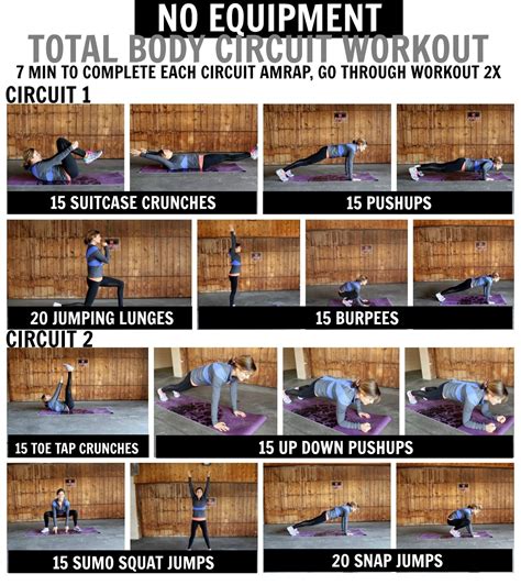 No Equipment Total Body Circuit Workout Tara Rochford Nutrition Circuit Workout Workout