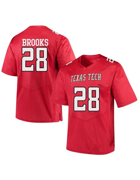 Tahj Brooks Mens Texas Tech Red Raiders 28 Football Jersey Red