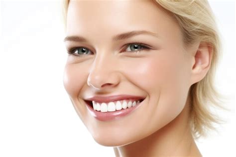 Premium Ai Image Closeup Of A Woman Smiling Against A White Background