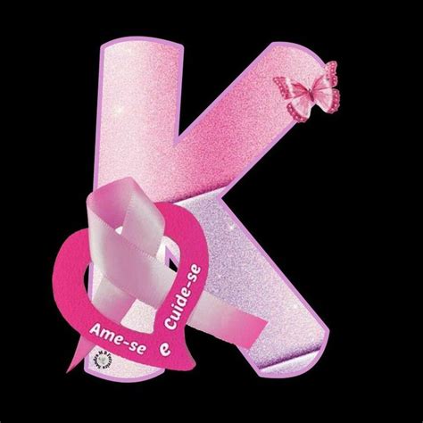 Buchstabe Letter K Hope Ribbon Go Pink Lettering