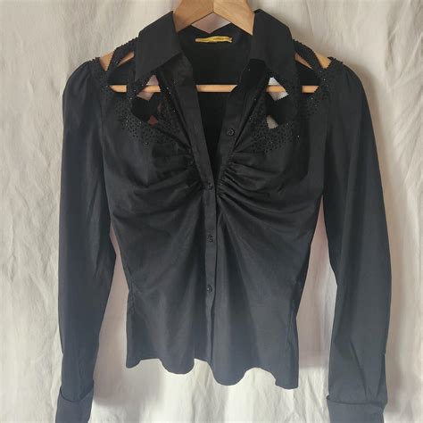 Catherine Malandrino Black Blouse Size Small With Depop