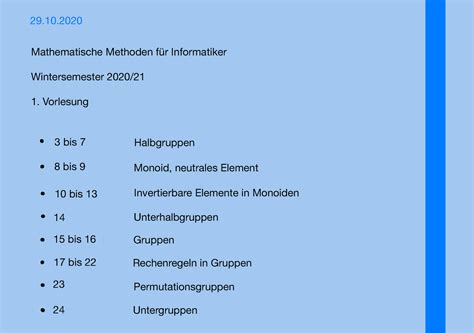 Mathematische Methoden Inf 01 Mathematische Methoden für Informatiker