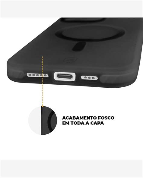 Riachuelo Capa Case Magsafe Pro Preta E Pelicula Nano Vidro Iphone