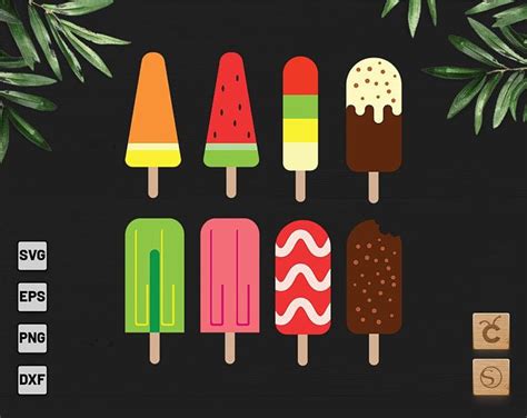 16 Popsicle Clip Art Hand Drawn Frozen Treat Vector Graphics Etsy Ice