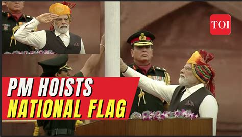 Pm Modi Hoists National Flag At Red Fort As India Completes 76 Years Of