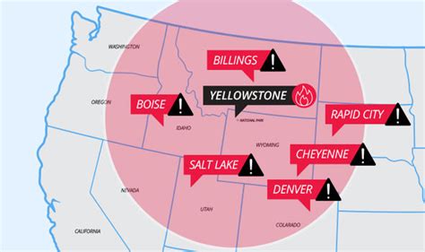 Yellowstone volcano eruption: Which US cities are at risk from lava and ...