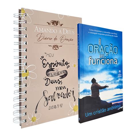 Kit 2 Livros Diário de Oração Amando a Deus Lettering Oração que