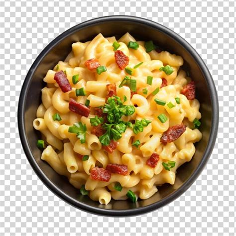 Premium Psd Macaroni And Cheese With Bacon And Chives Black Bowl