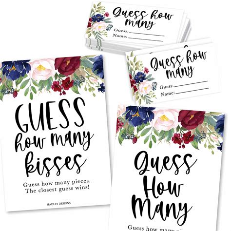 Buy 25 Guess How Many Bridal Shower Games For Guests Floral Baby