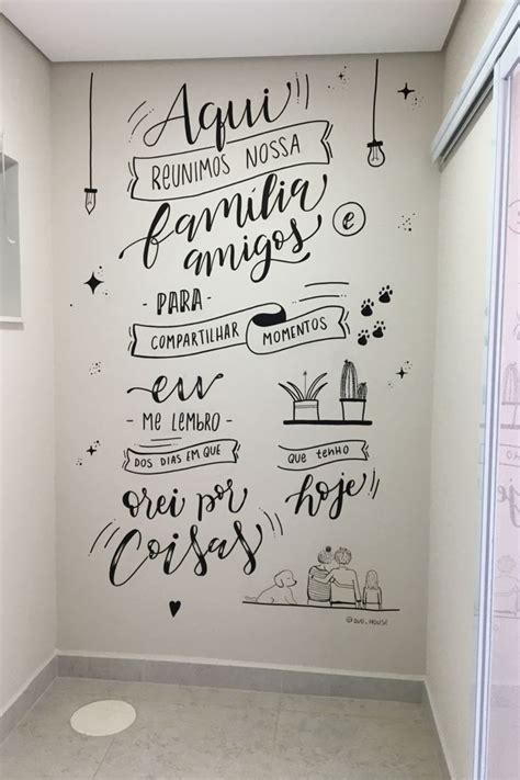 Desenho Em Parede Feita Lettering Lettering Home Decor Decals