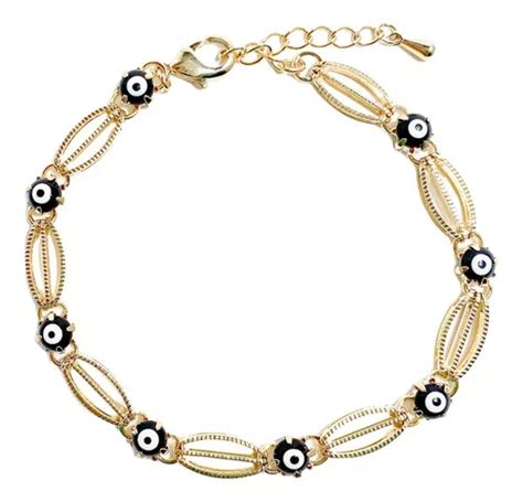 Pulsera Ojo Turco Oro K Ilan Dorado Dama S Meses Sin Inter S