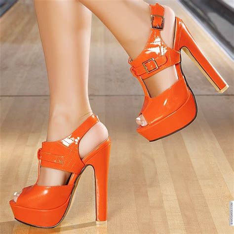 Orange Heels Julianne McPeters No Pin Limits Talons Oranges