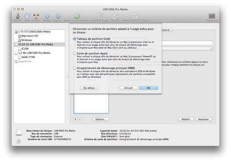 Créer un disque USB bootable de MAC OS X Mavericks