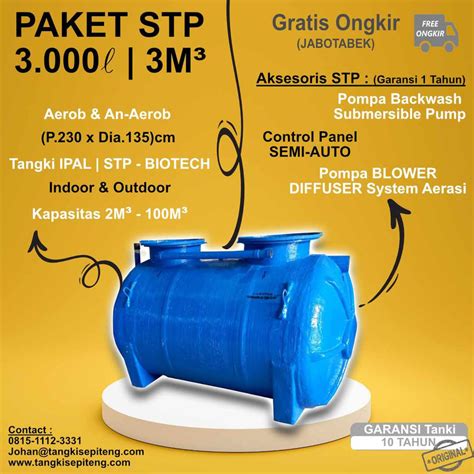 Jual Paket Tangki Tabung Stp Ipal Wwtp Liter Biotech Bio Septic