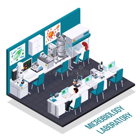 Microbiology Lab Design Concept Stock Vector - Illustration of design ...