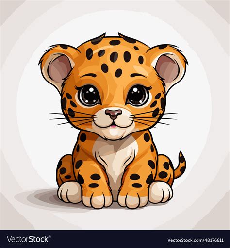 Jaguar Hand Drawn Comic Cute Doodle Style Vector Image