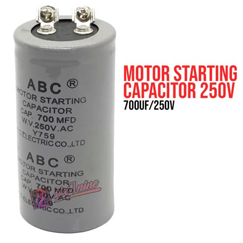 Motor Run Start Capacitor AC 250V 700uF 2 Terminals Polypropylene Film