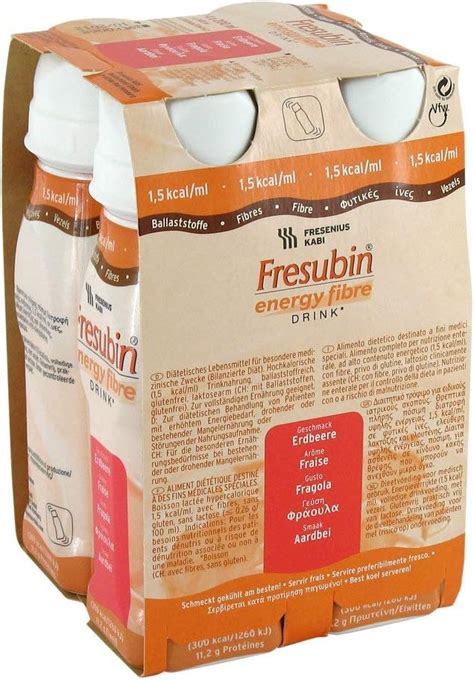 Fresenius Kabi Fresubin Energy Fibre Drink Erdbeere Trinkflasche 4 X