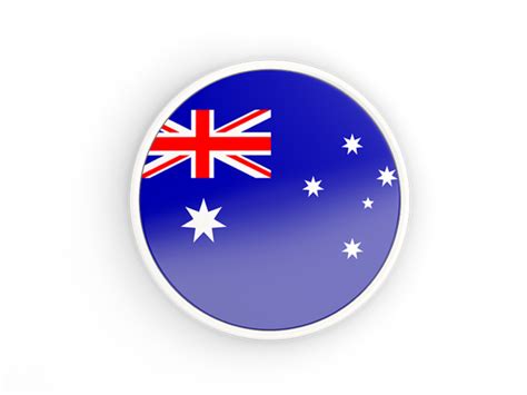 Round Icon With White Frame Illustration Of Flag Of Australia