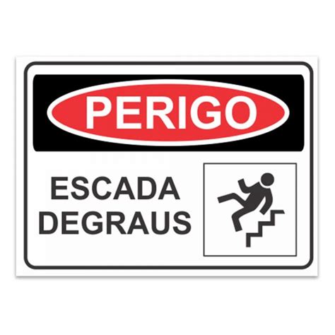 Adesivo Perigo Escada Cm Sinalplast Placas De Sinaliza O