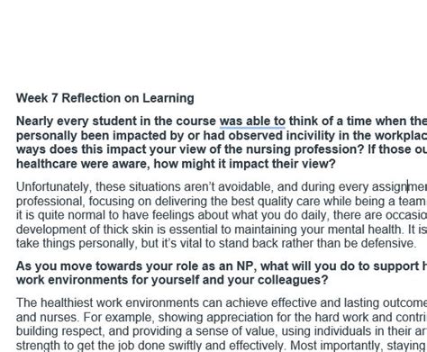 Answered Nr Np Week Reflection On Learning Scol Tutorials