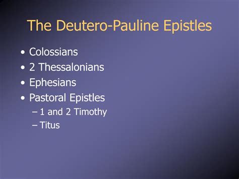 Ppt Pauls Letter To The Romans And The Deutero Pauline Epistles