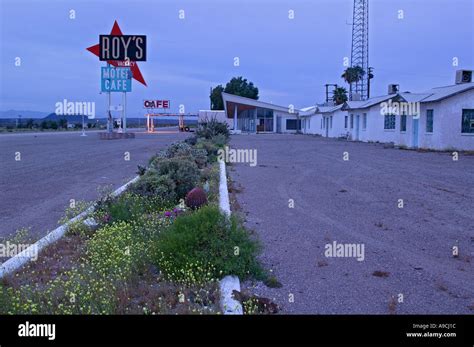 Roy S Cafe Motel And Gas Station Along Route 66 Amboy California Stock