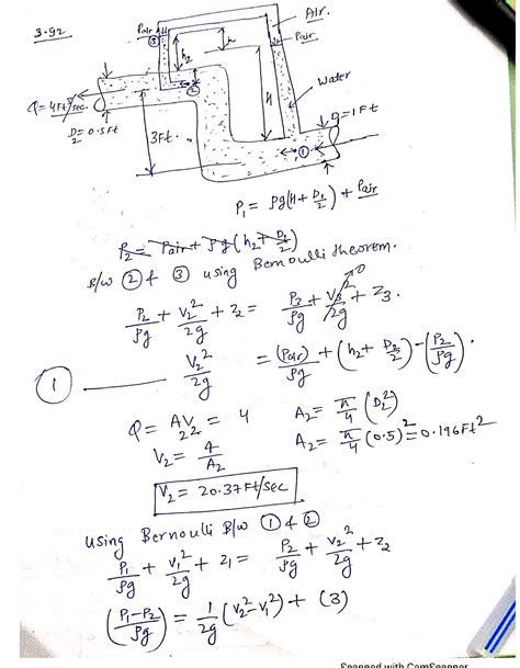 Solved 3 92Water Considered An Inviscid Incompressible Fluid Flows