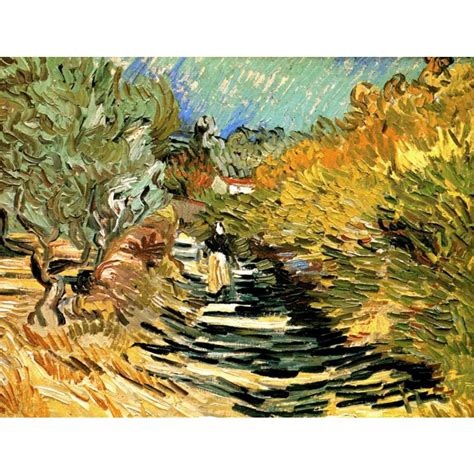 Paesaggi Una Strada A St Remy Con Figure Femminili Di Vincent Van Gogh