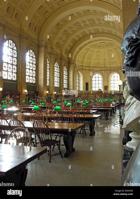 Boston Public Library Reading Room - Boston, Massachusetts, USA. Established in 1848 Stock Photo ...