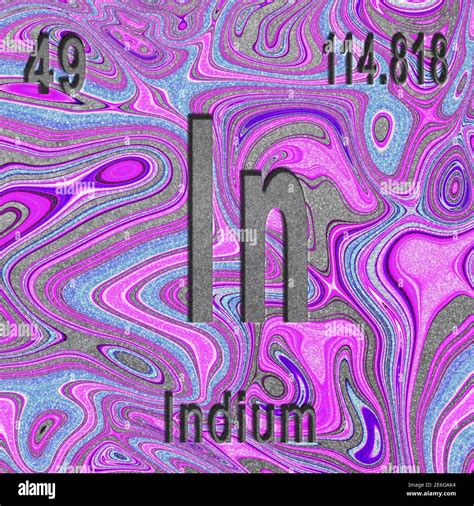 Indium Symbol In Purple