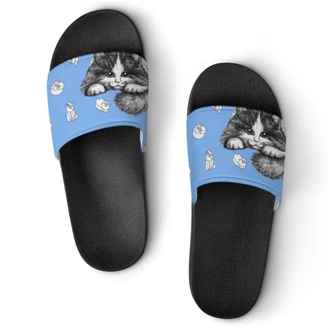 GZHJMY Stylish Slides For Women Men Hand Drawing Cat Soft Flexible