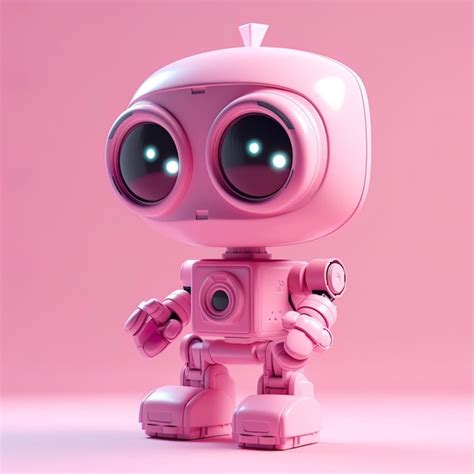 Premium Ai Image A Pink Robot Is Standing On A Pink Surface Ai