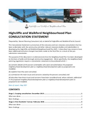 Fillable Online Shaftesbury Neighbourhood Plan Consultation Statement