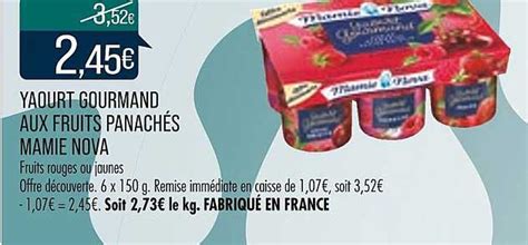 Promo Yaourt Gourmand Aux Fruits Panachés Mamie Nova chez Match