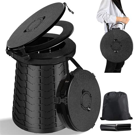 Portable Toilet Folding Camping Toilet, Portable Potty for Adults, Telescoping Portable Seat for ...